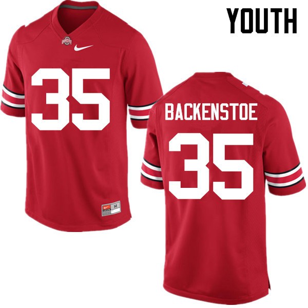 Ohio State Buckeyes #35 Alex Backenstoe Youth Official Jersey Red OSU42088